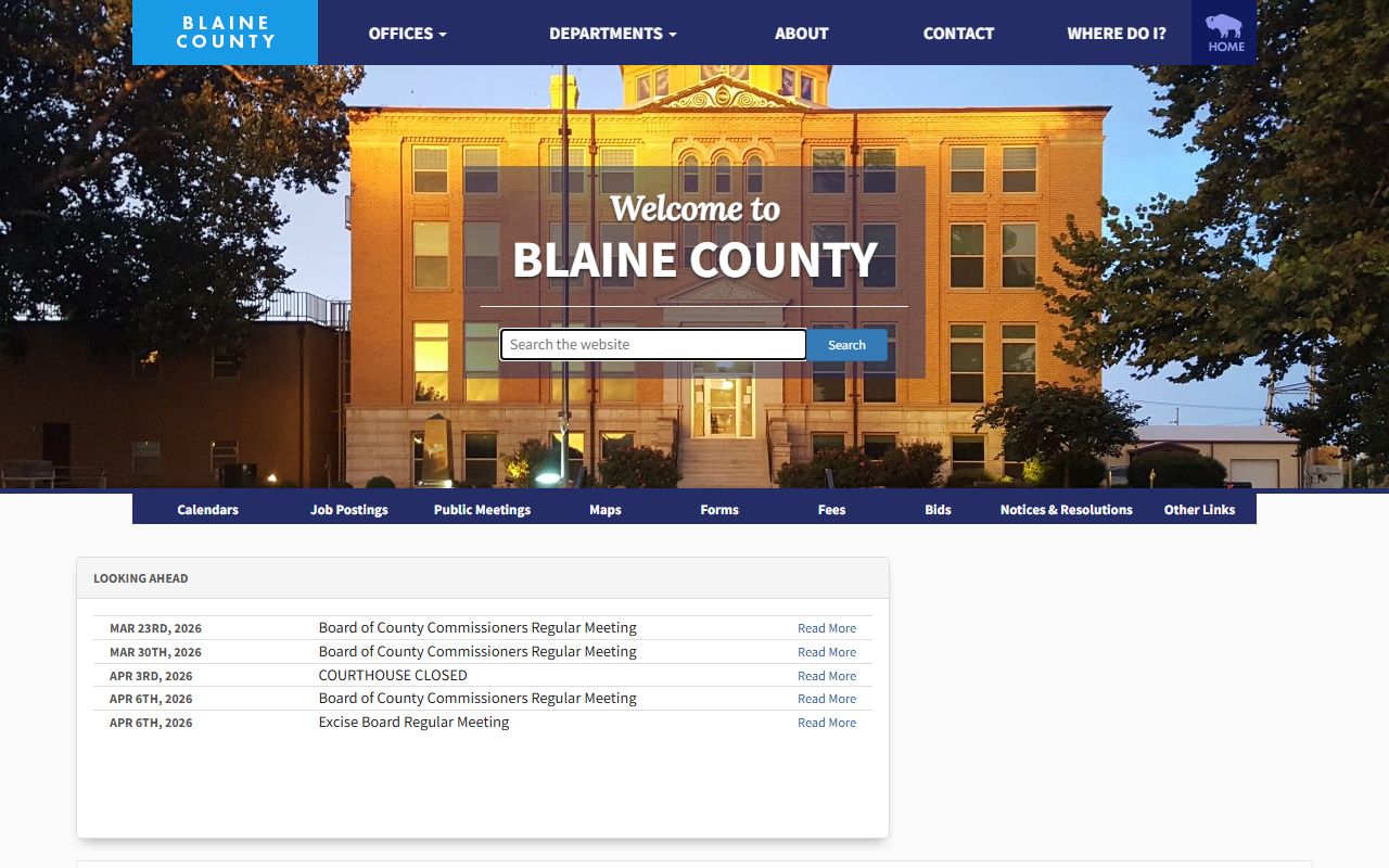 Blaine County Clerk Office obituary and death records