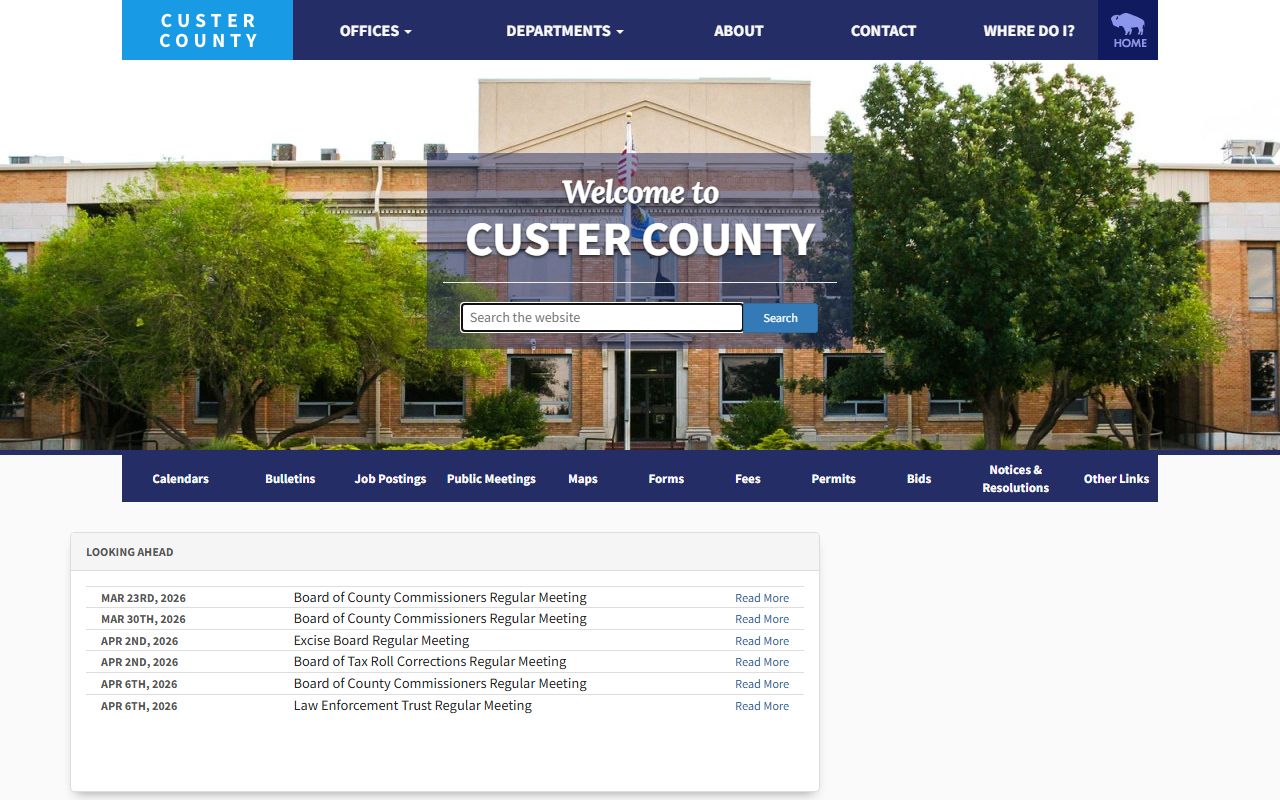 Custer County Clerk Office obituary records website