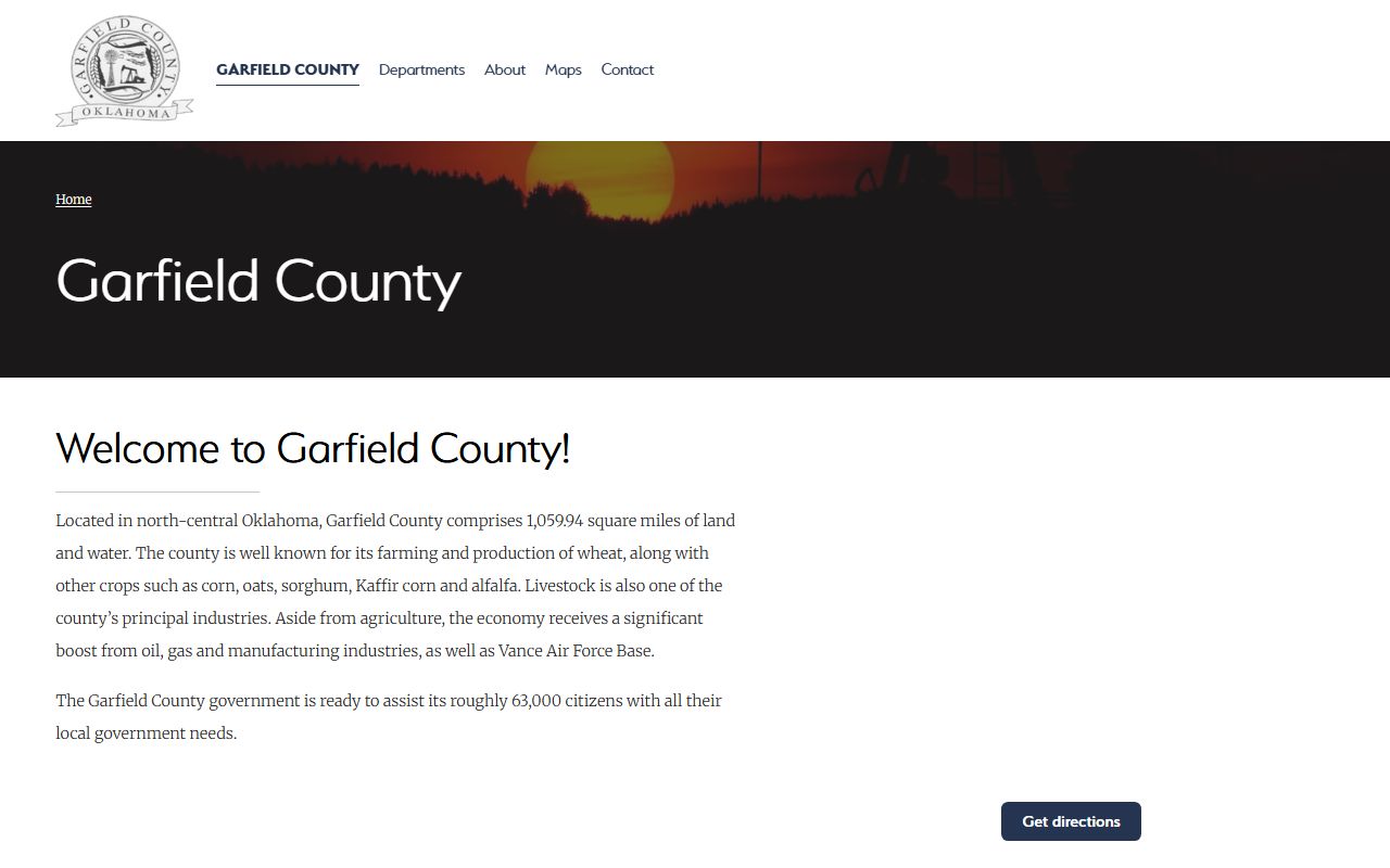 Garfield County Clerk Office website in Enid Oklahoma for obituary death records