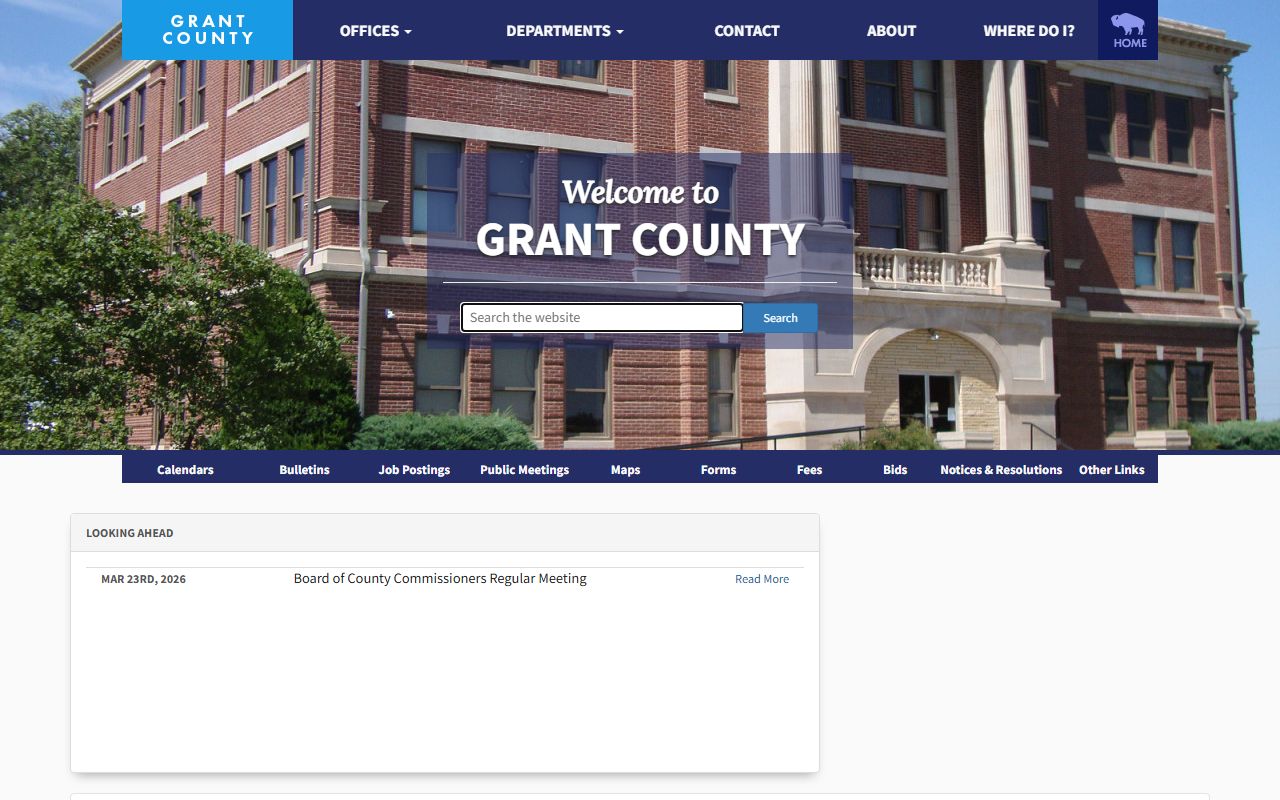 Grant County Clerk Office website in Medford Oklahoma for obituary and death records