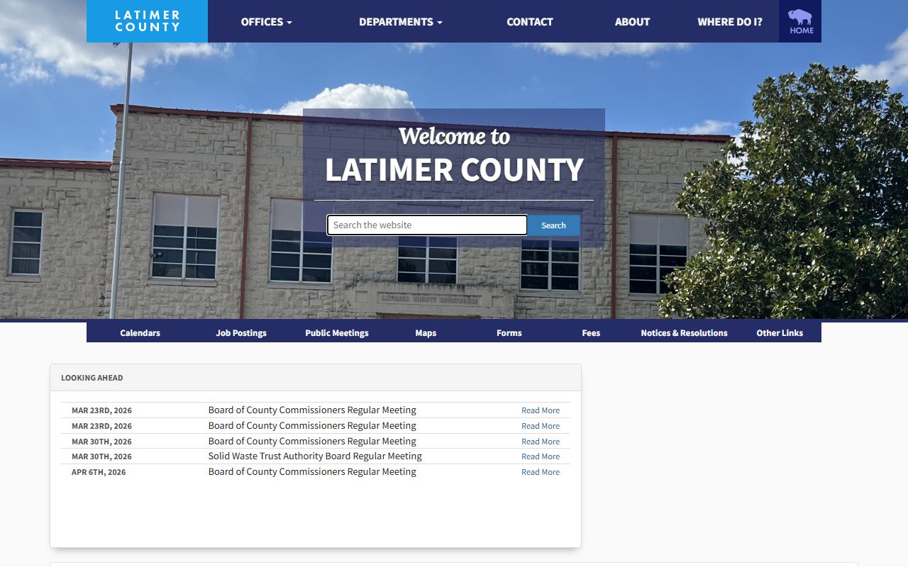 Latimer County Clerk Office for obituary and death record research