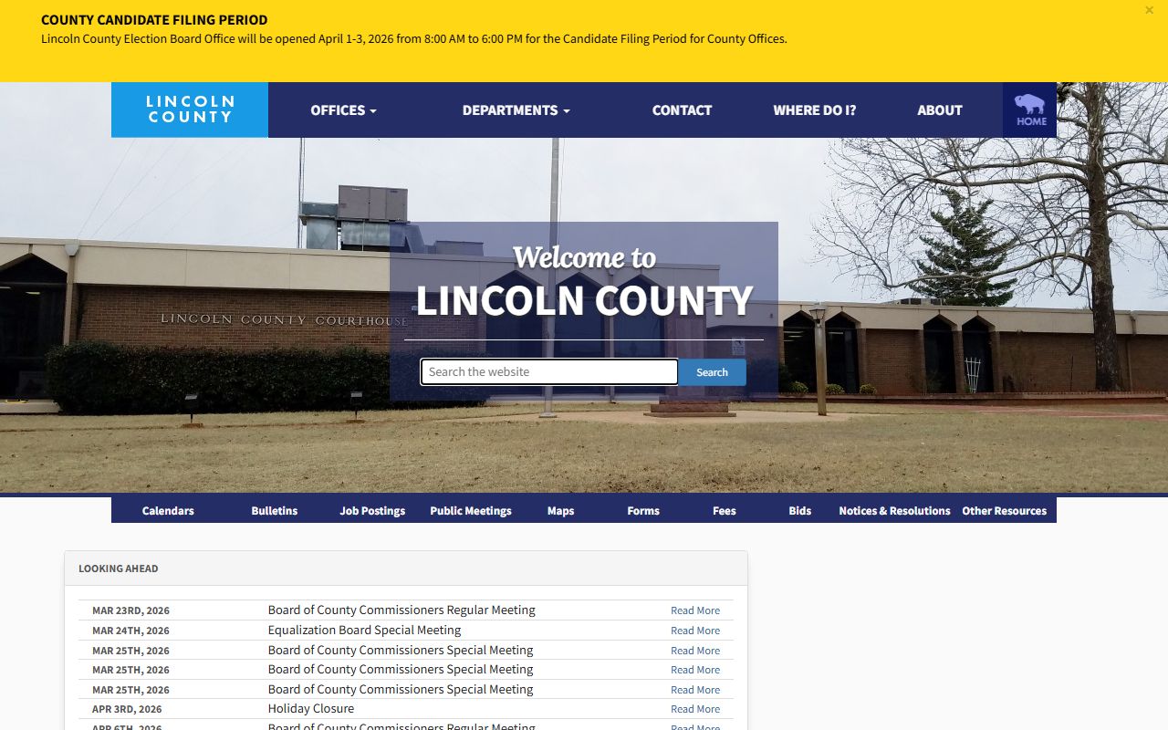 Lincoln County Clerk Office website for obituary and death records in Chandler Oklahoma