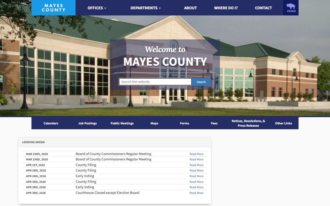 Mayes County Clerk Office website for obituary and death records in Pryor Oklahoma