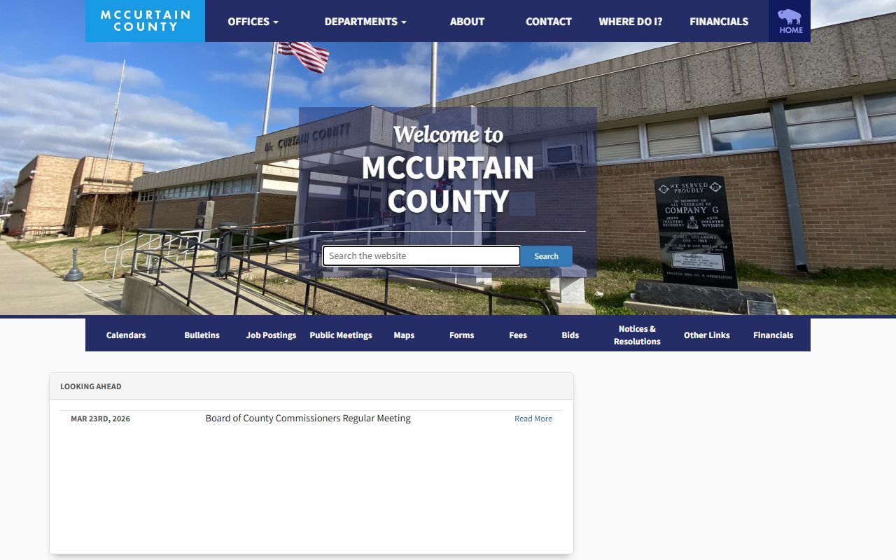 McCurtain County Clerk Office website for obituary and death records in Idabel Oklahoma
