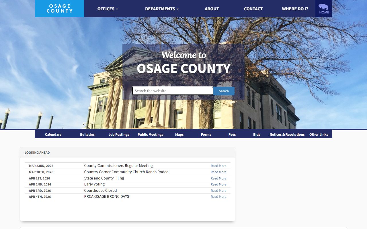 Osage County Clerk Office for obituary and death records