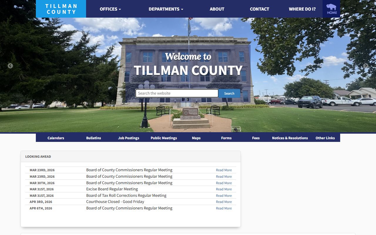 Tillman County Clerk Office obituary and death records