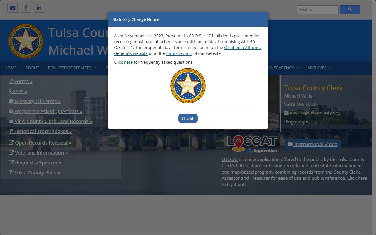 Tulsa County Clerk Office records