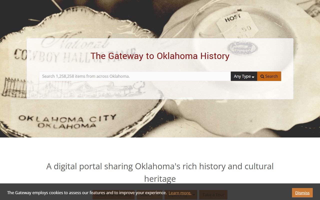 Gateway to Oklahoma History digital newspaper archive for obituary search