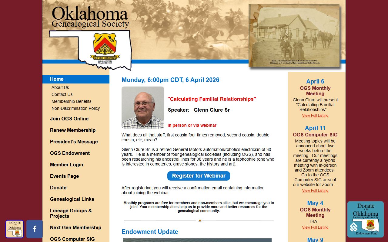 Oklahoma Genealogical Society obituary and death records resources